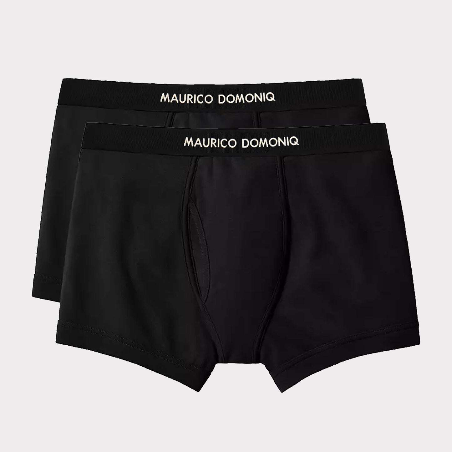 MD BLACK COTTON BOXER BRIEFS TWO PACK